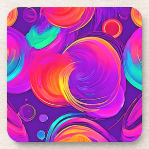 Dessous-de-verre Ethereal Neon : Des rêves Abstraits