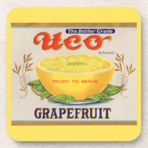 Dessous-de-verre étiquette de pamplemousse de marque Uco dans les a