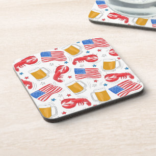 Dessous-de-verre Étoile du drapeau de la bière de homard