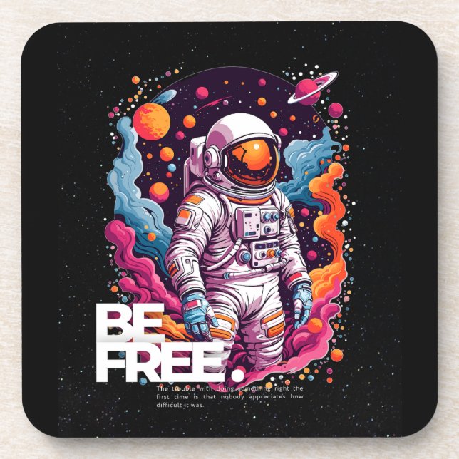Dessous-de-verre ÊTRE GRATUIT Conception des astronautes (Devant)