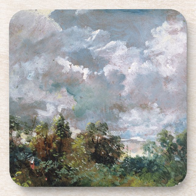 Dessous-de-verre Étude du ciel et des arbres (huile sur la toile) (Devant)