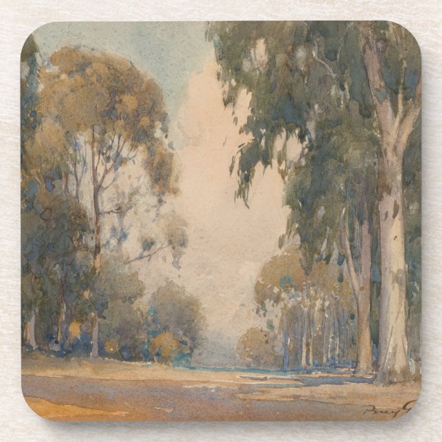 Dessous-de-verre Eucalyptus (1922) – Aquarelle botanique délicate (Devant)