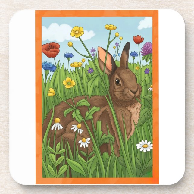 Dessous-de-verre Every Bunny Loves Flowers (Devant)