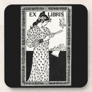 Dessous-de-verre Ex libris art nouveau