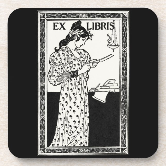 Dessous-de-verre Ex libris art nouveau (Devant)