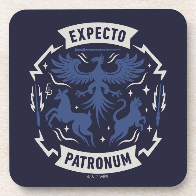 Dessous-de-verre Expecto Patronum Graphisme Silhouette Vintage (Devant)