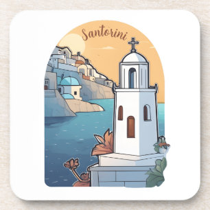 Dessous-de-verre Exploration de Santorin, Grèce