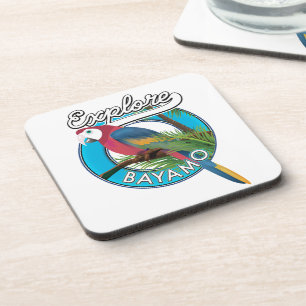 Dessous-de-verre Explorer le logo rétro Hawaï Carreaux de céramique