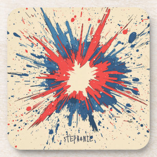 Dessous-de-verre Explosion d'art pop de style comique (5)