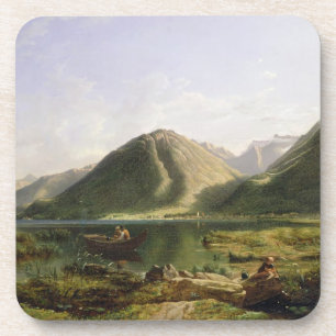 Dessous-de-verre Extrémité du Lac Léman, 1835 (huile sur la toil