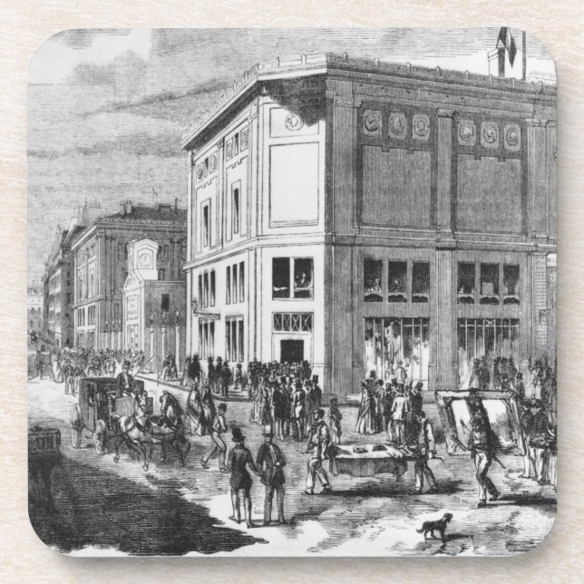 Dessous-de-verre Façade de l'hôtel Drouot, Paris, c.1852 (engravi (Devant)