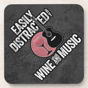 Dessous-de-verre Facilement distrait par le vin et la musique