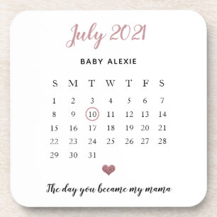 Dessous-de-verre faire-part de bébé sentimental parties scintilla