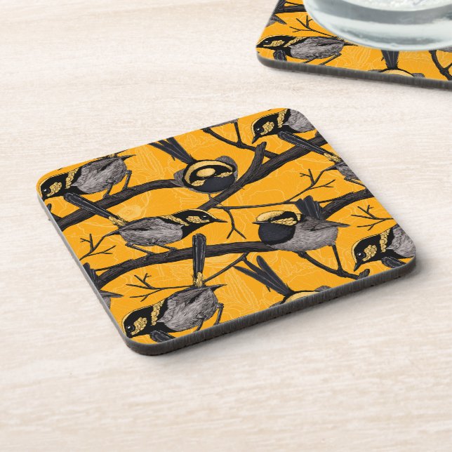 Dessous-de-verre Fairy wrens en jaune (Côté gauche)