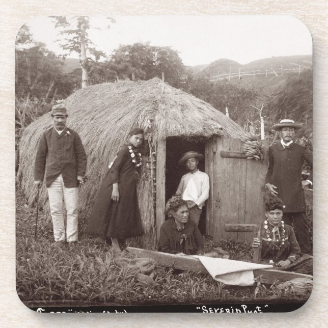 Dessous-de-verre Faisant Tappa, un tissu indigène, c.1875 (photo de (Devant)