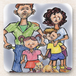 Dessous-de-verre Famille triste