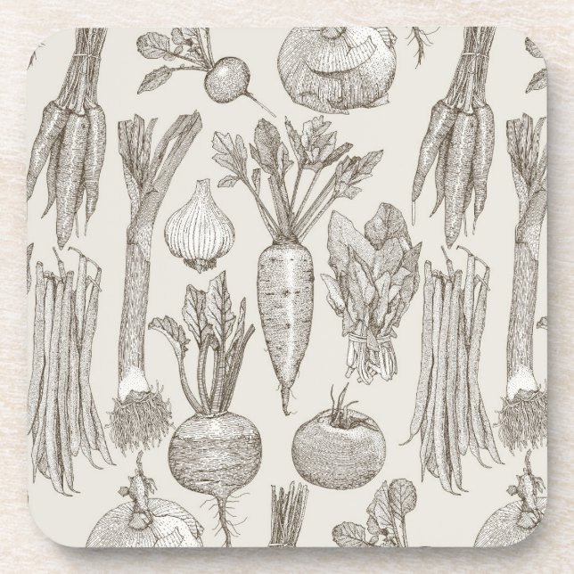 Dessous-de-verre farmer's market vegetables tea strong white (Devant)