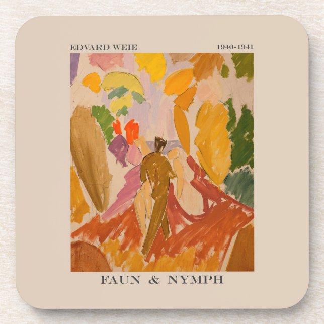 Dessous-de-verre Faun et Nymph 1941 par Edvard Weie (Devant)
