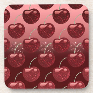 Dessous de verre Faux Cherry Red Foil Cherries