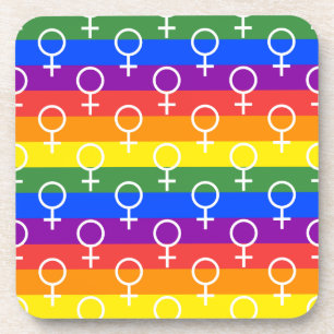 Dessous-de-verre Female Symbol Rainbow Pattern
