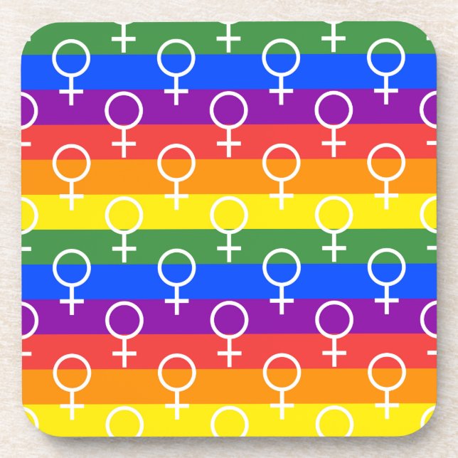 Dessous-de-verre Female Symbol Rainbow Pattern (Devant)