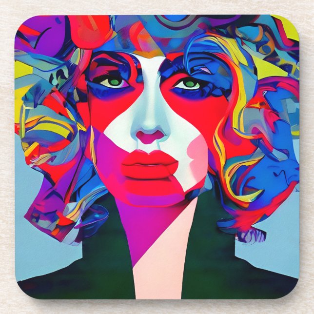 Dessous-de-verre Femme Abstraite (Devant)