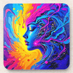 Dessous-de-verre Femme Abstraite Dreamy Colorful
