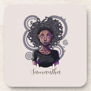 Dessous-de-verre Femme afro magique