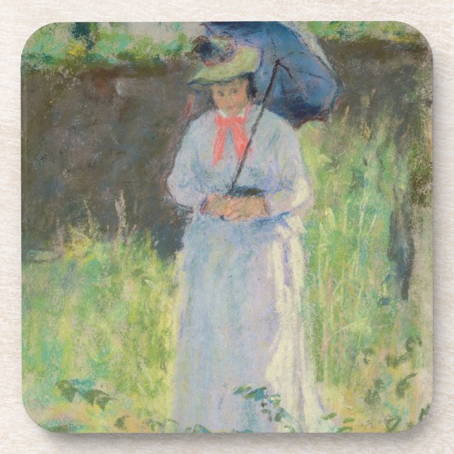 Dessous-de-verre Femme avec un parasol (en pastel sur le papier) (Devant)
