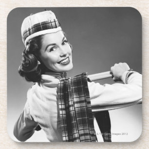 Dessous-de-verre Femme dans un casquette