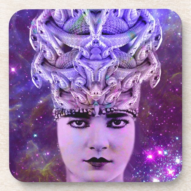 Dessous-de-verre Femme de serpent Medusa (Devant)