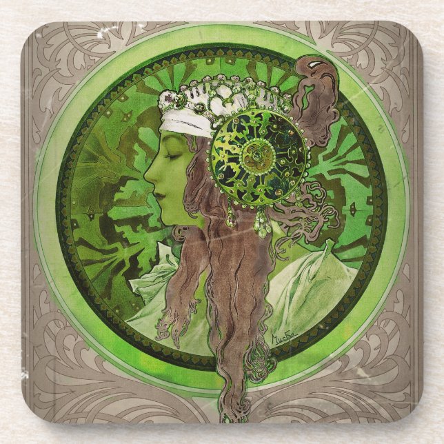 Dessous-de-verre Femme en vert - LAUREL (Devant)