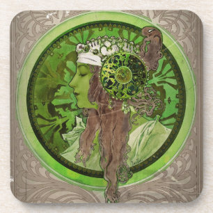 Dessous-de-verre Femme en vert - LAURIER