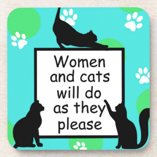 Dessous-de-verre Femme et chats feront ce qu'ils veulent