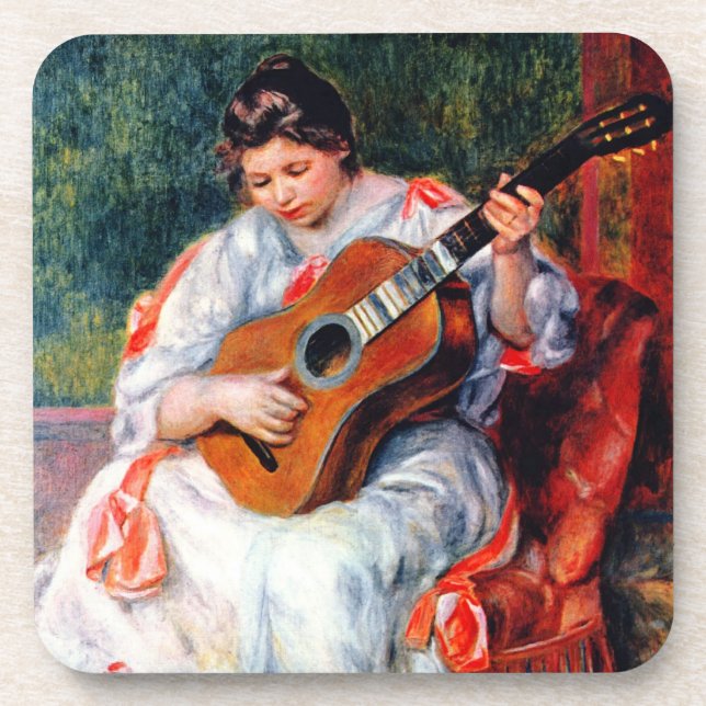 Dessous-de-verre Femme jouant la guitare par Pierre Renoir (Devant)