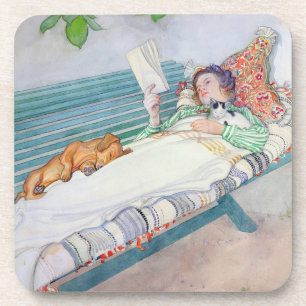 Dessous-de-verre Femme se trouvant sur un banc, 1913 (la semaine