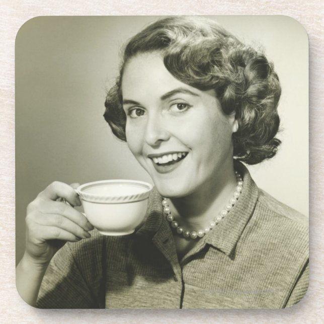 Dessous-de-verre Femme tenant des tasses (Devant)