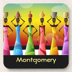 Dessous-de-verre Femmes africaines Customisées avec poterie