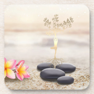 Dessous-de-verre Femmes Arbres Silhouette Zen Pierres