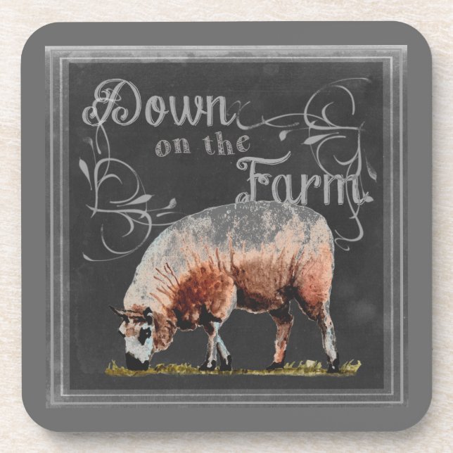 Dessous-de-verre Ferme de tableau | Vers le bas du mouton de ferme (Devant)