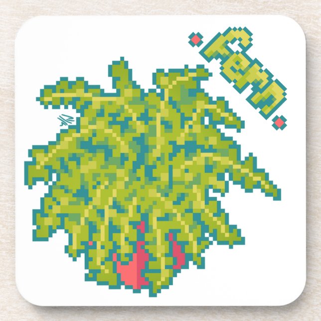 Dessous-de-verre Fern, bateau Pixelart, Pixel Art (Devant)