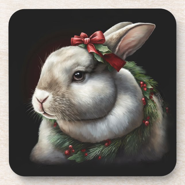 Dessous-de-verre Festive Bunny Vacances d'hiver/Dessous de verre de (Devant)