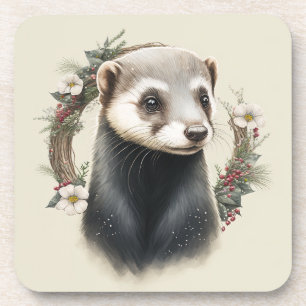 Dessous-de-verre Festive Ferret Vacances d'hiver/Dessous de verre d