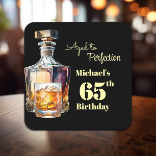 Dessous-de-verre Fêté avec perfection - Whiskey d'anniversaire 65 a