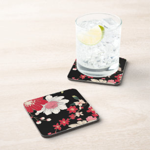Dessous-de-verre Fête d'anniversaire moderne fleur de cerisier colo