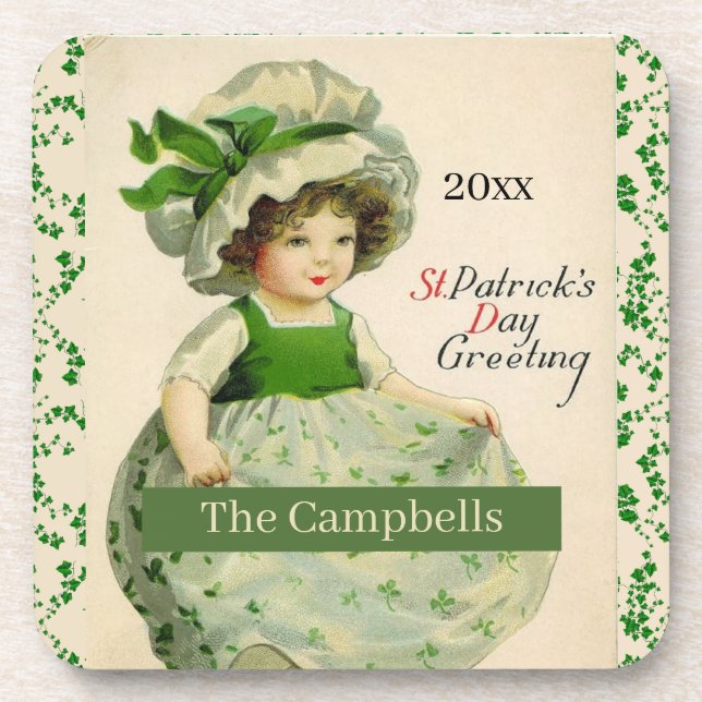Dessous-de-verre Fête de la Saint-Patrick classique personnalisée (Devant)