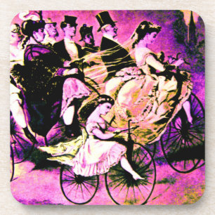 DESSOUS-DE-VERRE FÊTE DE MARIAGE BLACK ROSE PURPLE EN VÉLO