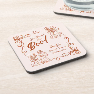 Dessous-de-verre Fête des mariées d'Halloween Whimsical dessinée à 