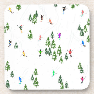 Dessous-de-verre Fête d'Illustration de ski alpin Freeride