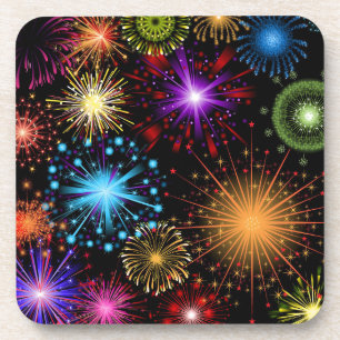 Dessous-de-verre Feu d'artifice coloré Nouvel An